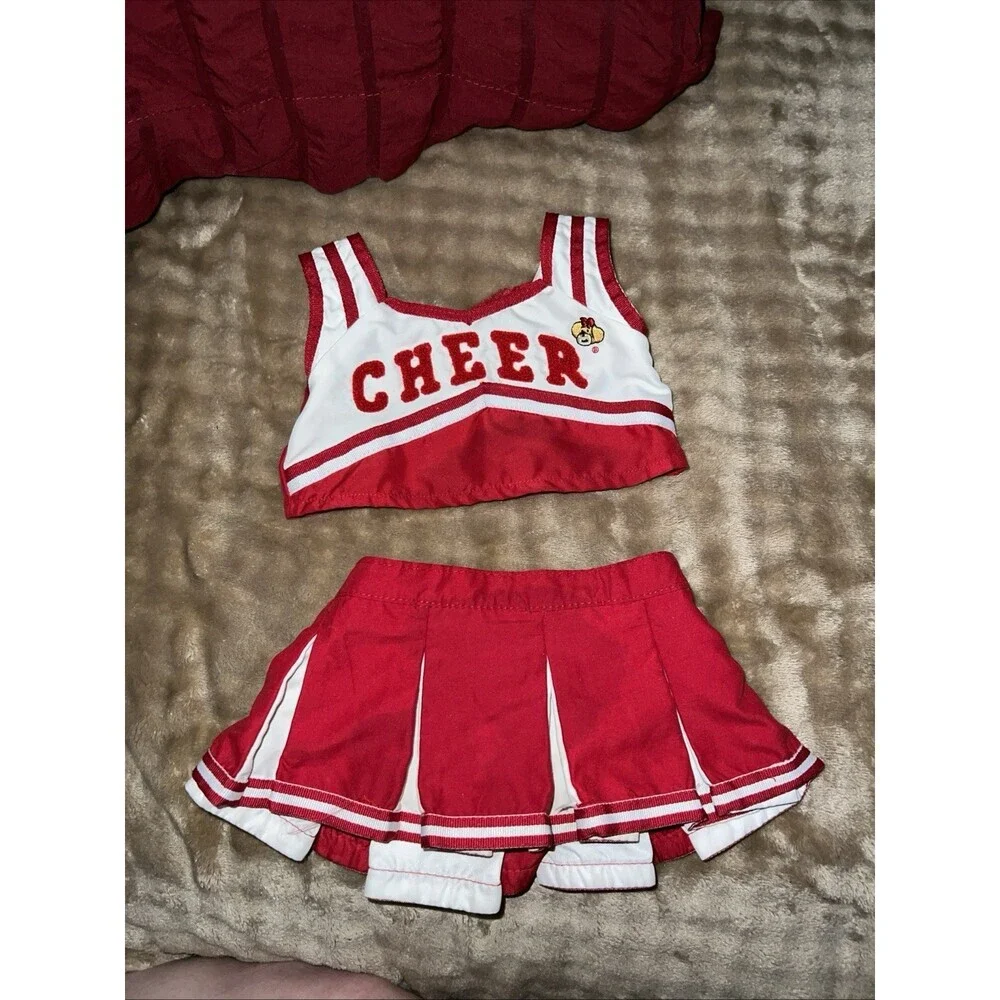 Build a Bear Red & White Cheerleader Outfit Top & Skirt
